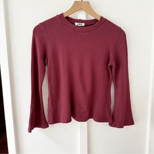 LNA maroon cold elbow long sleeve